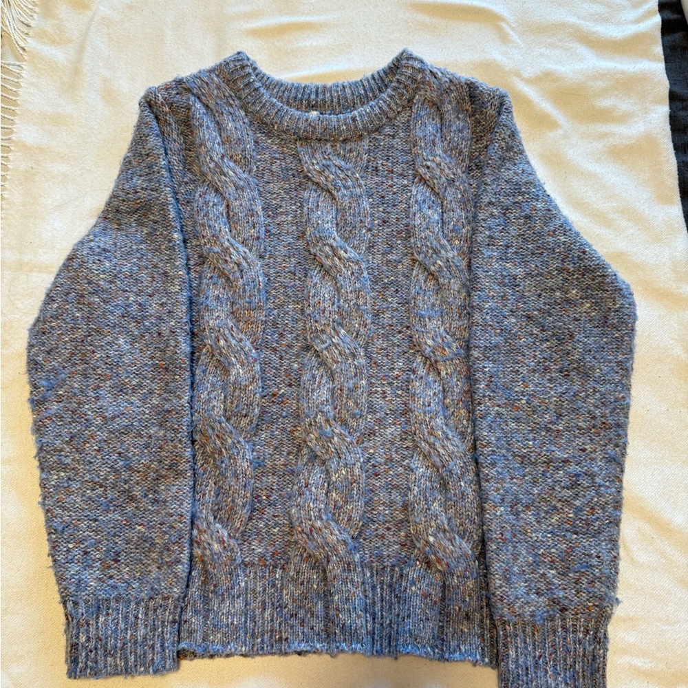 Blue Cable Knit Sweater